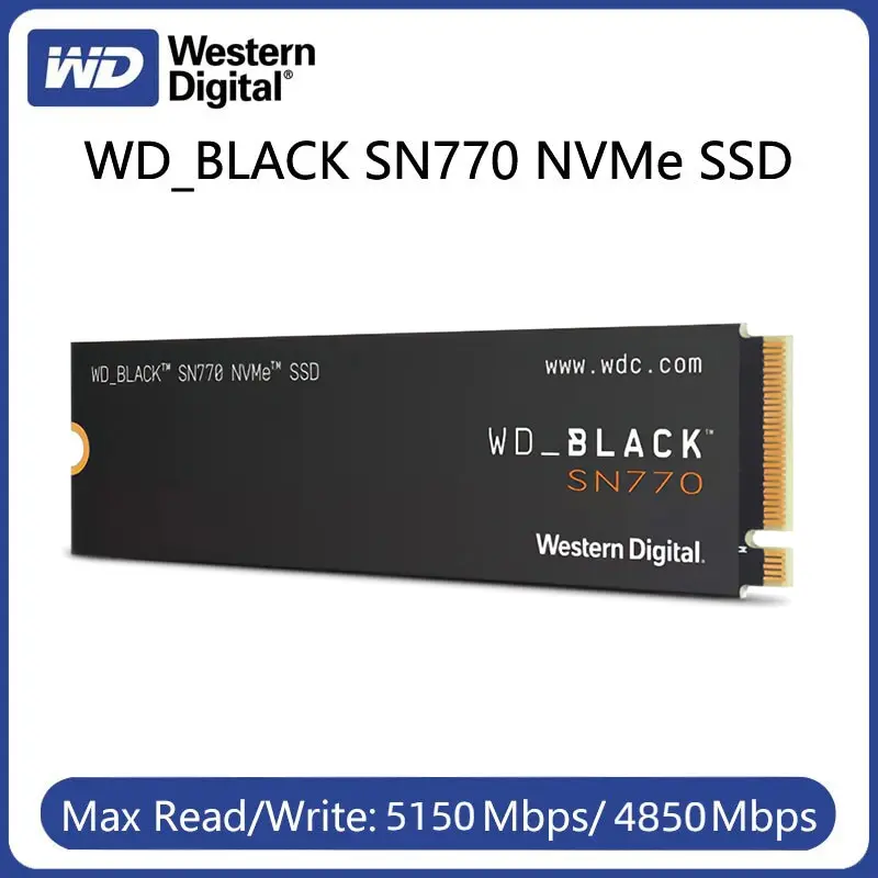 Western Digital WD SN770 500GB 1TB 2TB SSD NVMe Gen4 PCIe M.2 2280 PCIe 4.0 X4 Drive Internal Solid State Disk for PS5 Desktop