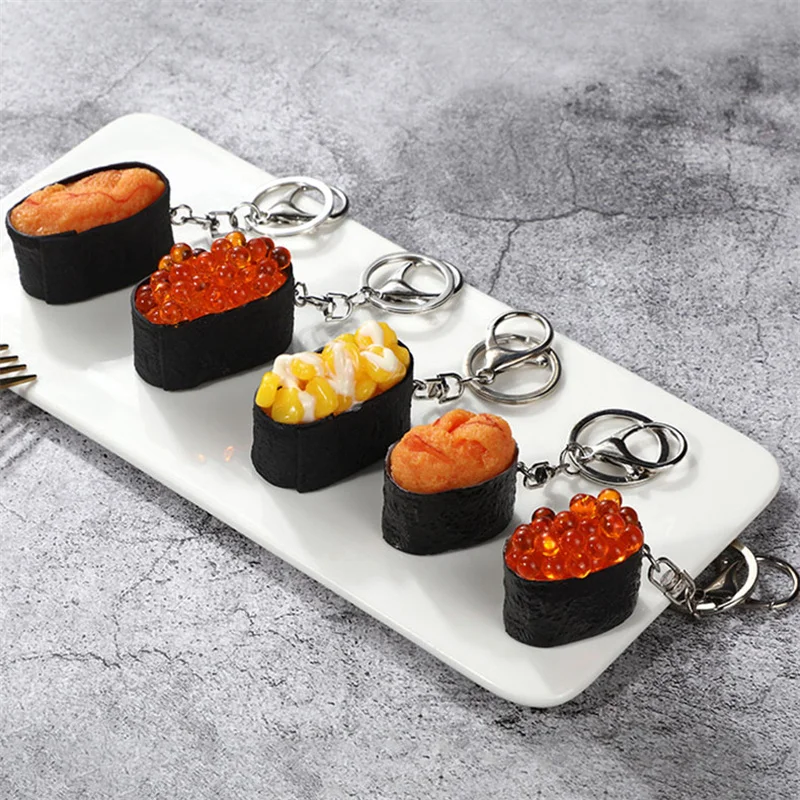 アクセサリー SUSHI Portachiavi sushi giapponese simulato Creativo mais riccio di mare