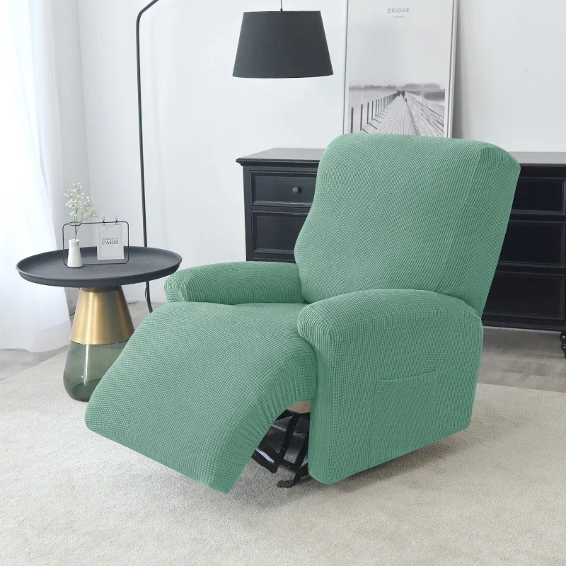 1 3 Seater Split Polar Fleece Recliner Sofa Covers Elastic  Chair Cover Lounger Couch Slipcovers Relax Armchair Cover 4