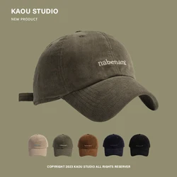 2023 New Corduroy Peaked Cap Women's Korean-Style Versatile Embroidered Couple Men's Fashion Baseball Cap