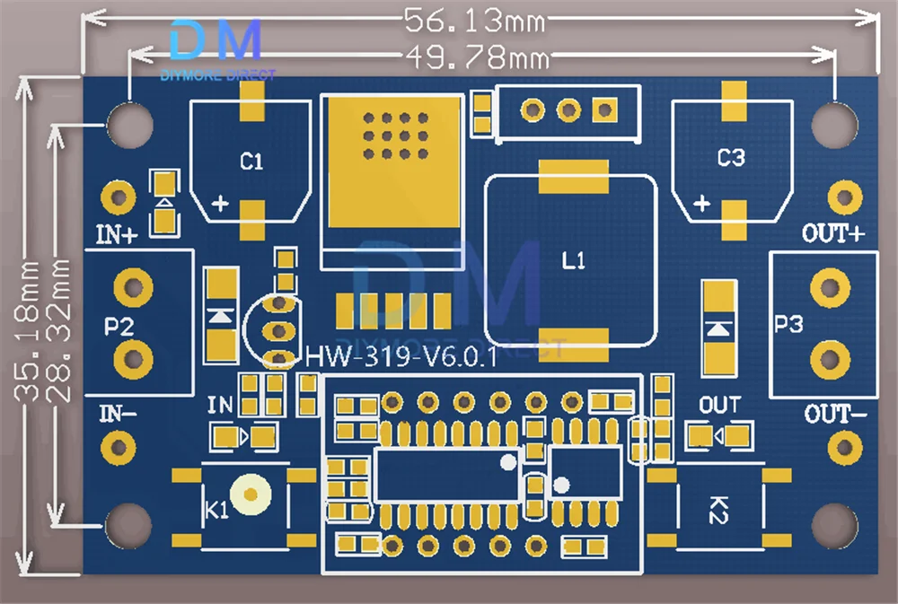 LM2596 DC-DC Buck Converter + Voltmeter - Step Down Voltage Regulator Module - DIY Electronics
