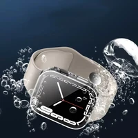 Boîtier en verre trempé pour Apple Watch, 45mm 41mm 44mm 40mm, housse de protection d'écran, pare-chocs rigide étanche, iWatch série 4 5 SE 6 7 8 5