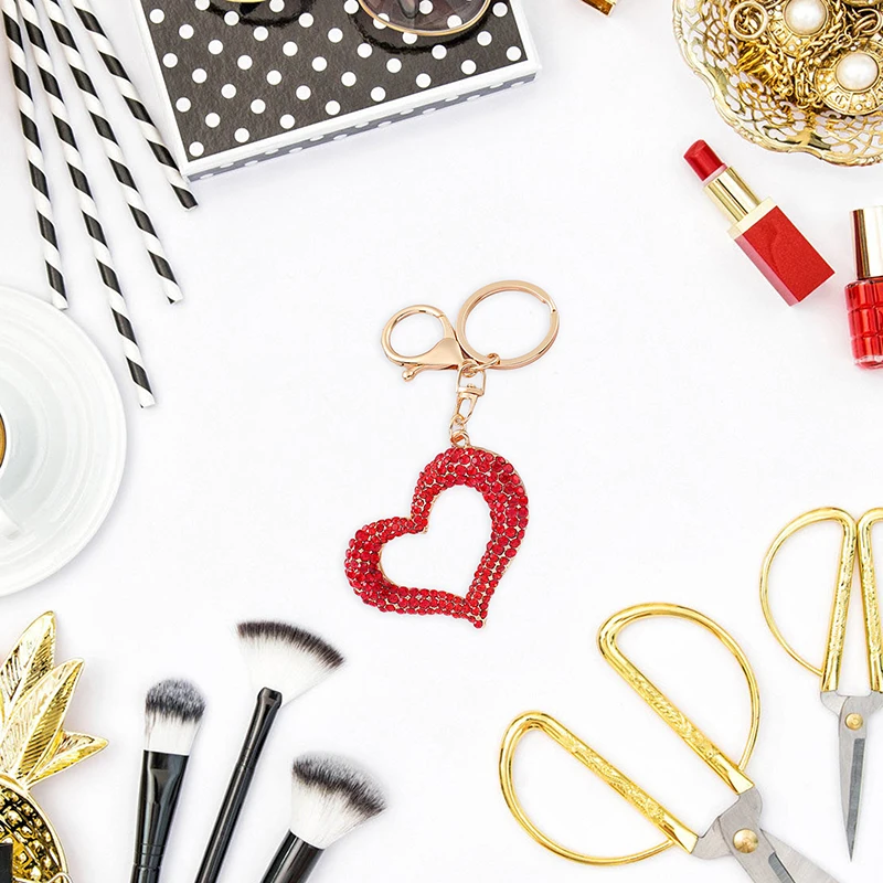 Crystal Butterfly Keychain Glittering Bling Key Ring Bag Charms Pendant for Car Keys Purses Backpacks Accessories