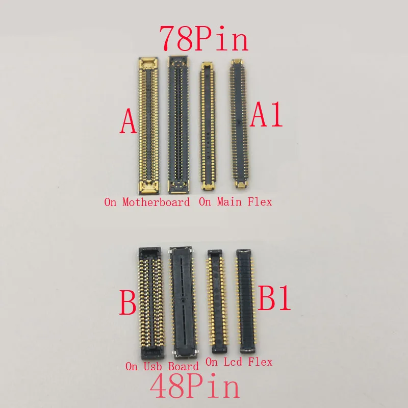 

10-100Pcs LCD Display Screen Flex FPC Connector USB Charger Charging Plug For Samsung Galaxy M12 M127F A12 A125 A125F 78 48 Pin