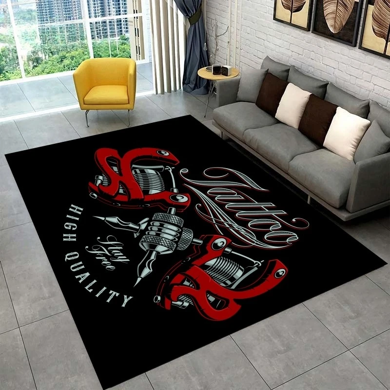 Tattoo Studio Carpet for Living Room Mystic Witchcraft Gossip Floor Mat Anti-slip Bedroom Bedside Sofa Table Area Rug Home Decor 5