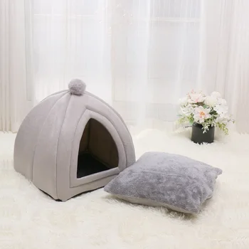 고양이 집 반폐쇄형 반려동물 침대, 비변형 강아지 둥지, 부드러운 반려동물 액세서리