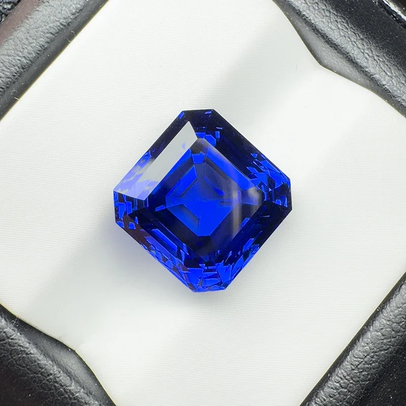 Lab Grown Sapphire Royal Blue Asscher Cut 12x12mm 12.7ct VVS1 Gemstone for Diy Jewelry Making with AGL Certificate