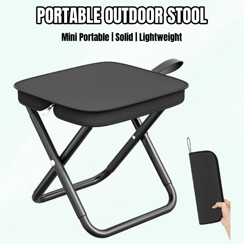 Outdoor Fishing Chair Portable Pocket Stool Pencil Case Type Folding Stool 120kg/264lb Load Bearing Capacity Folding Chair Outdoor Fishing Chair Portable Pocket Stool Pencil Case Type Folding Stool 120kg/264lb Load Bearing Capacity Folding Chair