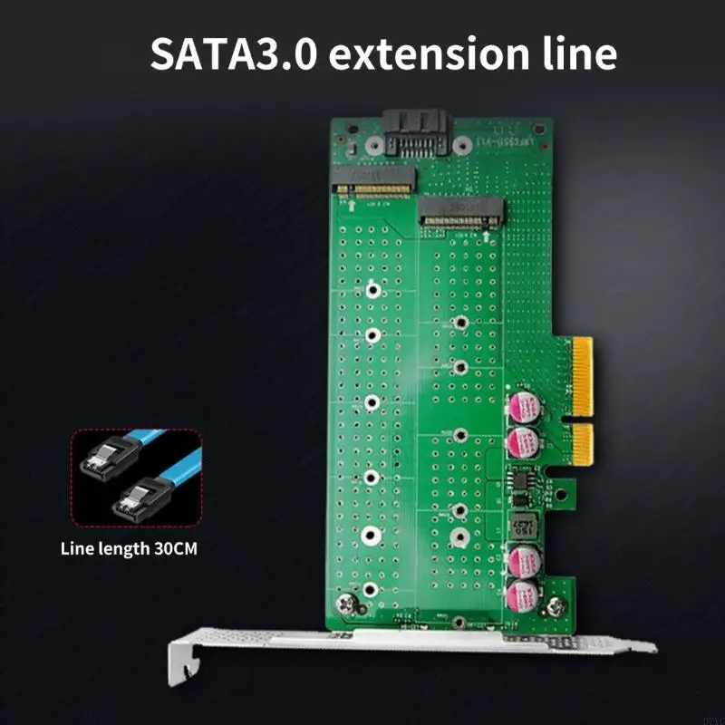 D7YC 2 Interfaces PCIex4 to M.2 NVMe And NGFF SSD Adapter Card Easy Installation and Storage Upgrades
