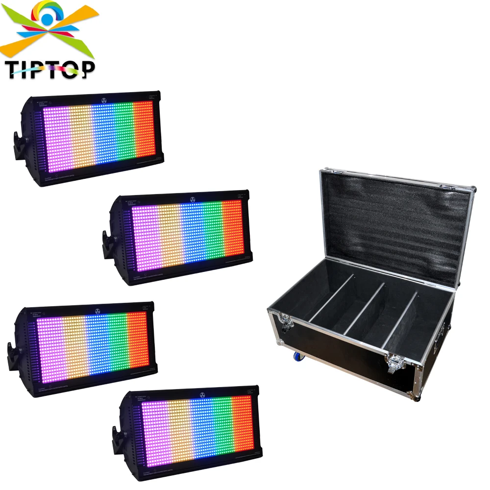 

4IN1 Flight Case Pack 1000W RGB 5 8 12 80 Zone Color Pixel Control Stage Led Strobe Light for Home Room Dance Parties Bar