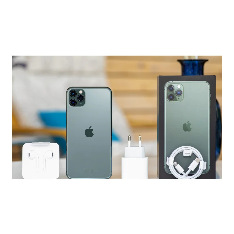 Original Apple 11 pro max 64/256/512GB ROM Unlocked Smartphone With Face ID A13 Bionic chip 6.5 inch OLED Screen 12MP Camera NFC