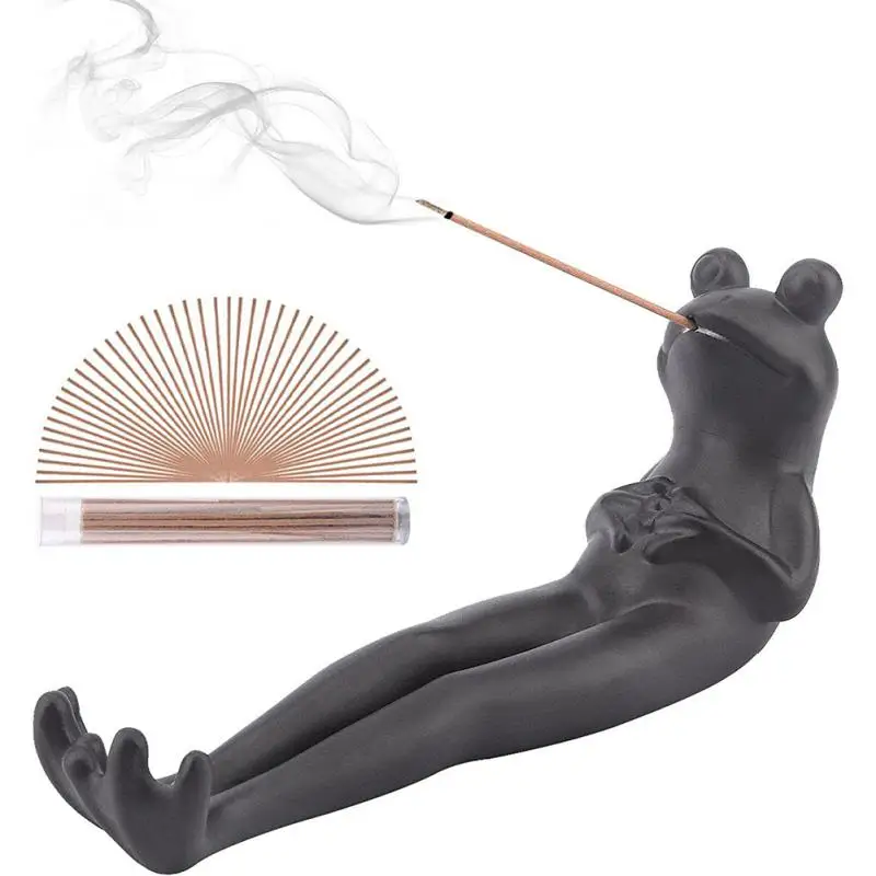 2023 Frog Incense Stick Holder Ceramic Insence Burner Ash Catcher
