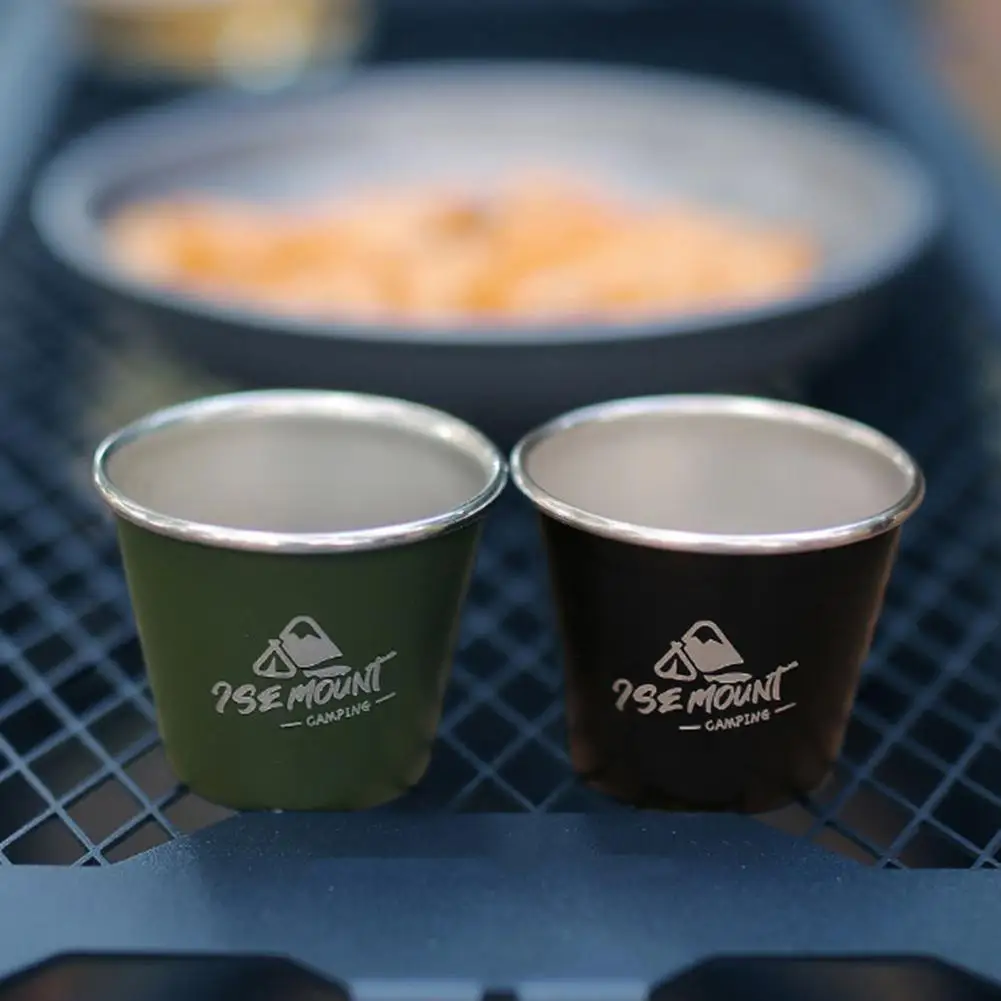 

Camping Water Cup Portable Stackable Stainless Steel Camping Cup for Tea Coffee Beer Milk Rustproof Mug with Polished Surface