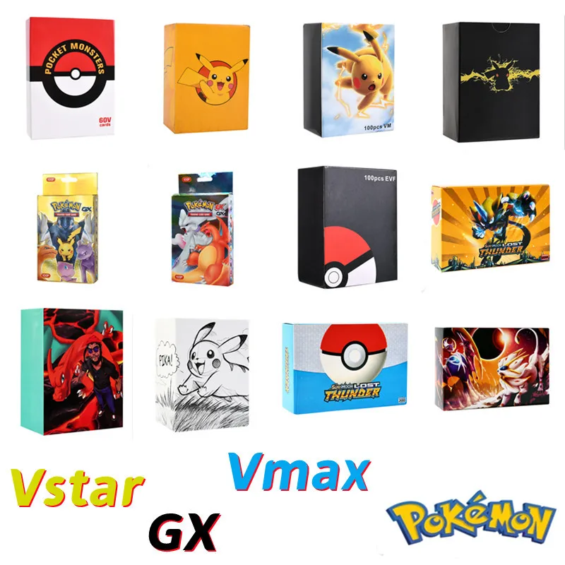 60-300Pcs TOMY POKEMON TAG TEAM GX VMAX V MAX for Shining Game Battle Carte  Card Children Toy