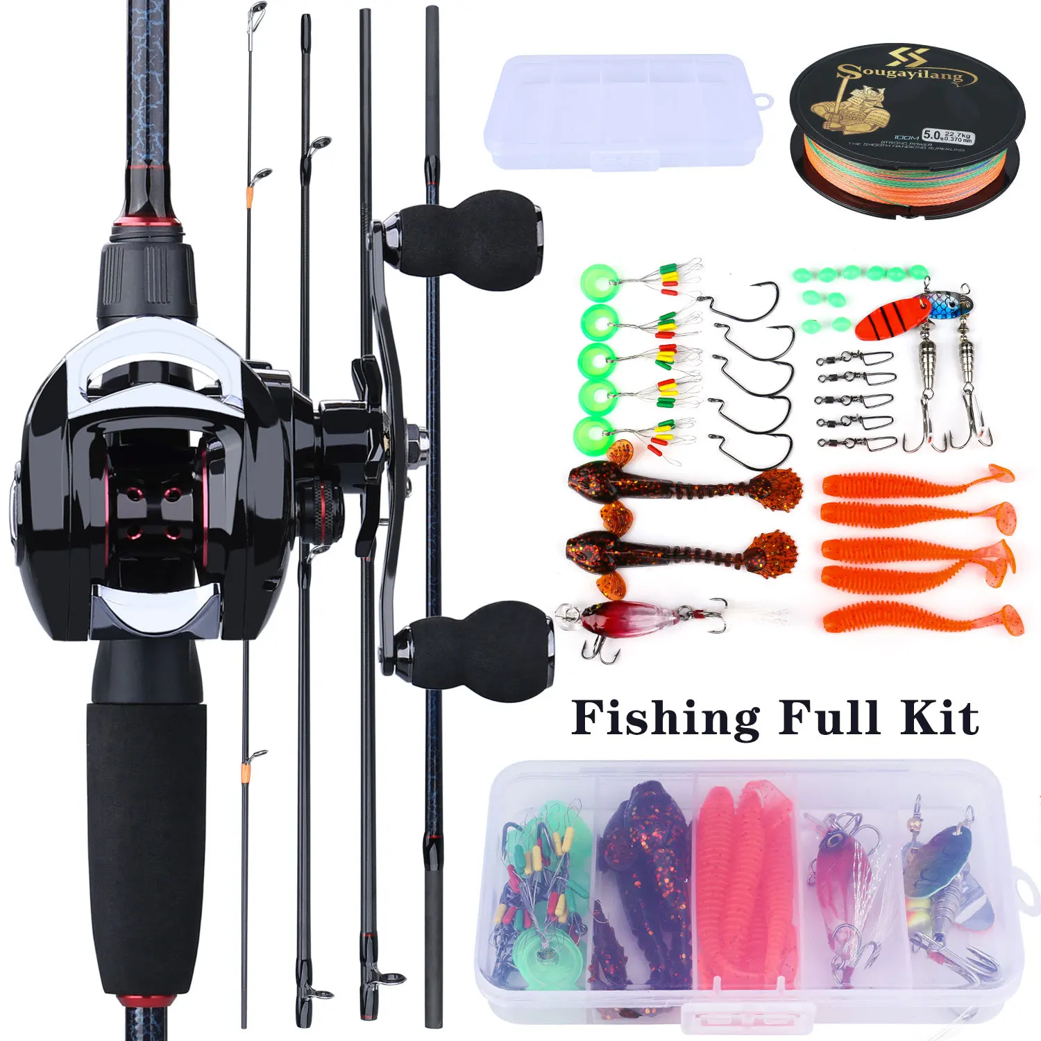 5-Section Fishing Rod & 12LB Baitcasting Reel Full Set 2