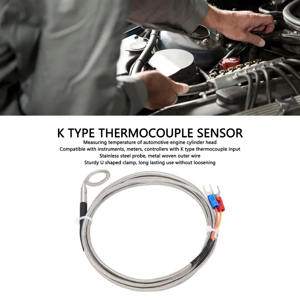 Enhanced Stainless Steel K Type Thermocouple Probe with Angled Bend and Fast Response (-40~1000°C)