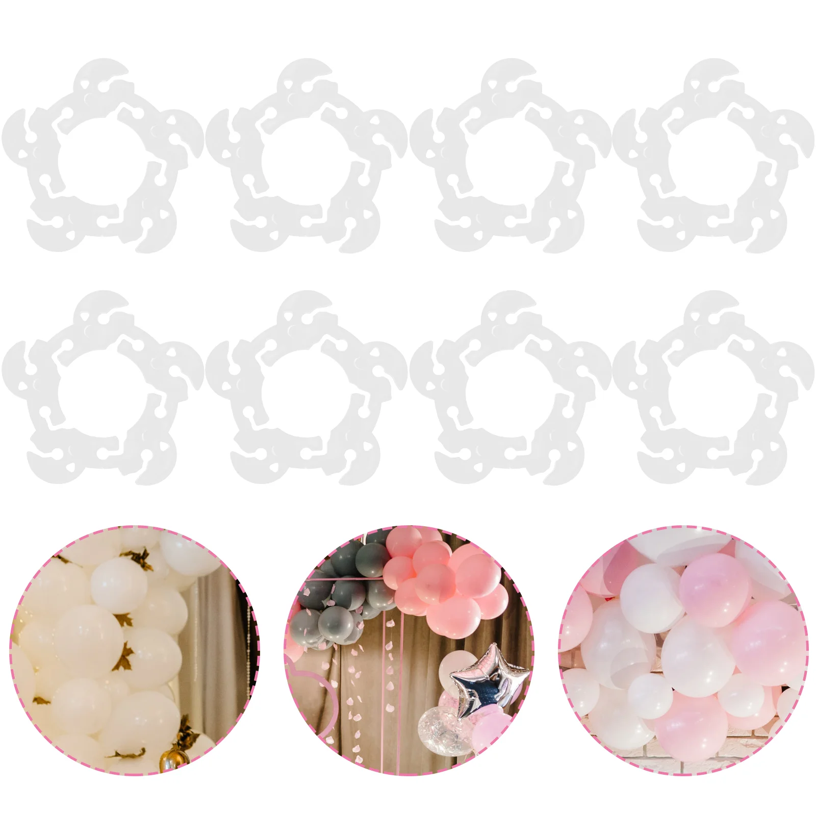 

100 Pcs Balloon Arch Clip Wedding Balloons Balloon Arch Folder Accessories Balloon Rings Buckle Plastic Flower Balloons Buckle