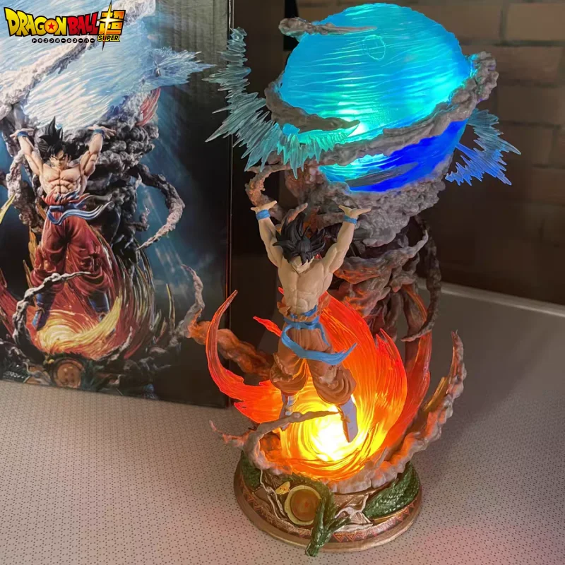 

23cm Son Goku Dragon Ball Anime Figure Super Genki Bomb Luminous Figures Gk Figurine Pvc Statue Model Collectible Gift Toys