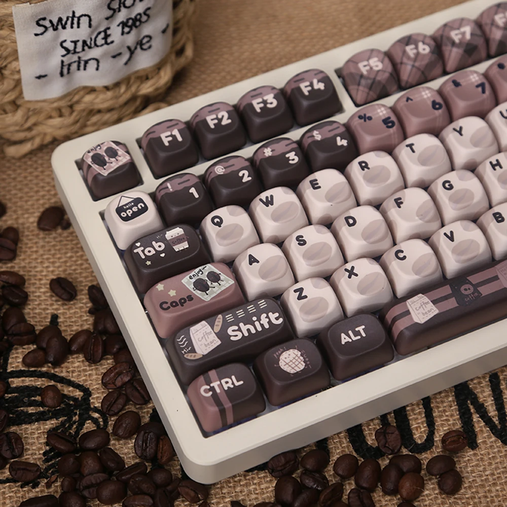 Kawaii Keys Cafe Themed Coffee Mao Profile Keycaps (131 Keys)