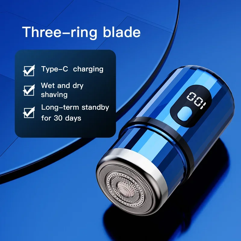 New Style Rechargeable Washable Mens Mini Portable Charging Digital Display Electric Razor Suitable for Outdoor/vehicle/travel