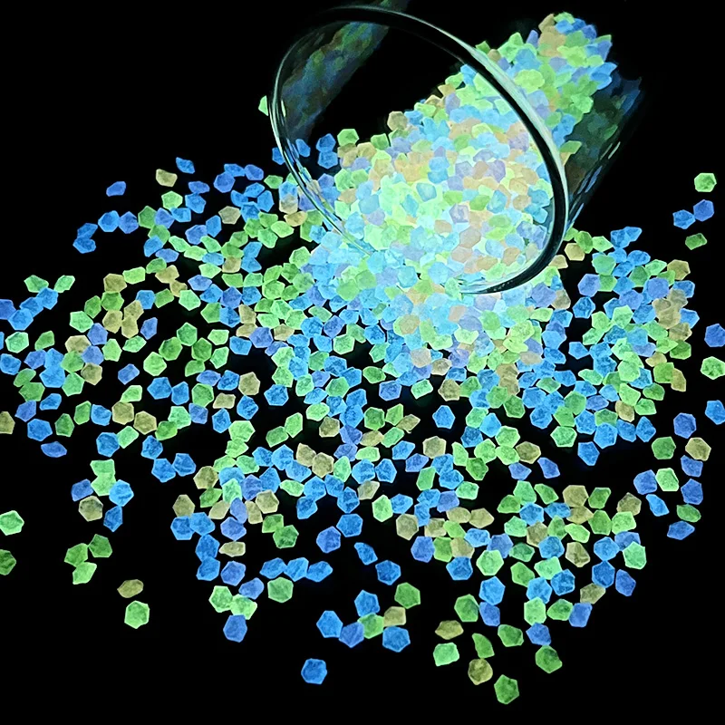 1000pcs Glow In The Dark Garden Pebbles Mix Color Outdoor Luminous Stones Garden Terrace Lawn Fish Tank Decoration glow stones