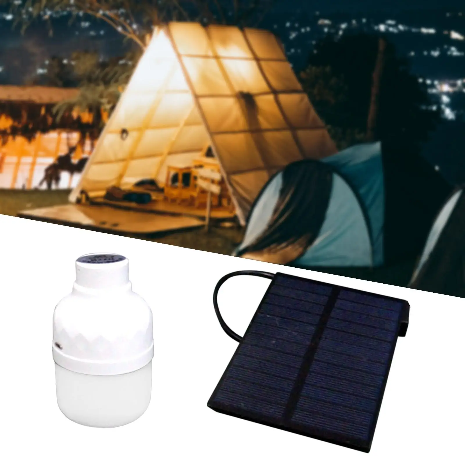 Portable LED Bulb Light Solar Powered Panel Camping USB Rechargeable Yard Tent