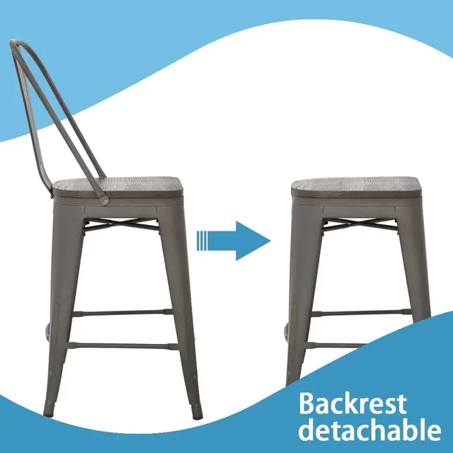 Industrial Metal Bar Stools 6