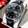 OLEVS Classic Men's Watch Quartz Leather Strap Digital Dial Man Wristwatches Business Casual Watches for Men Relogios Masculino 1