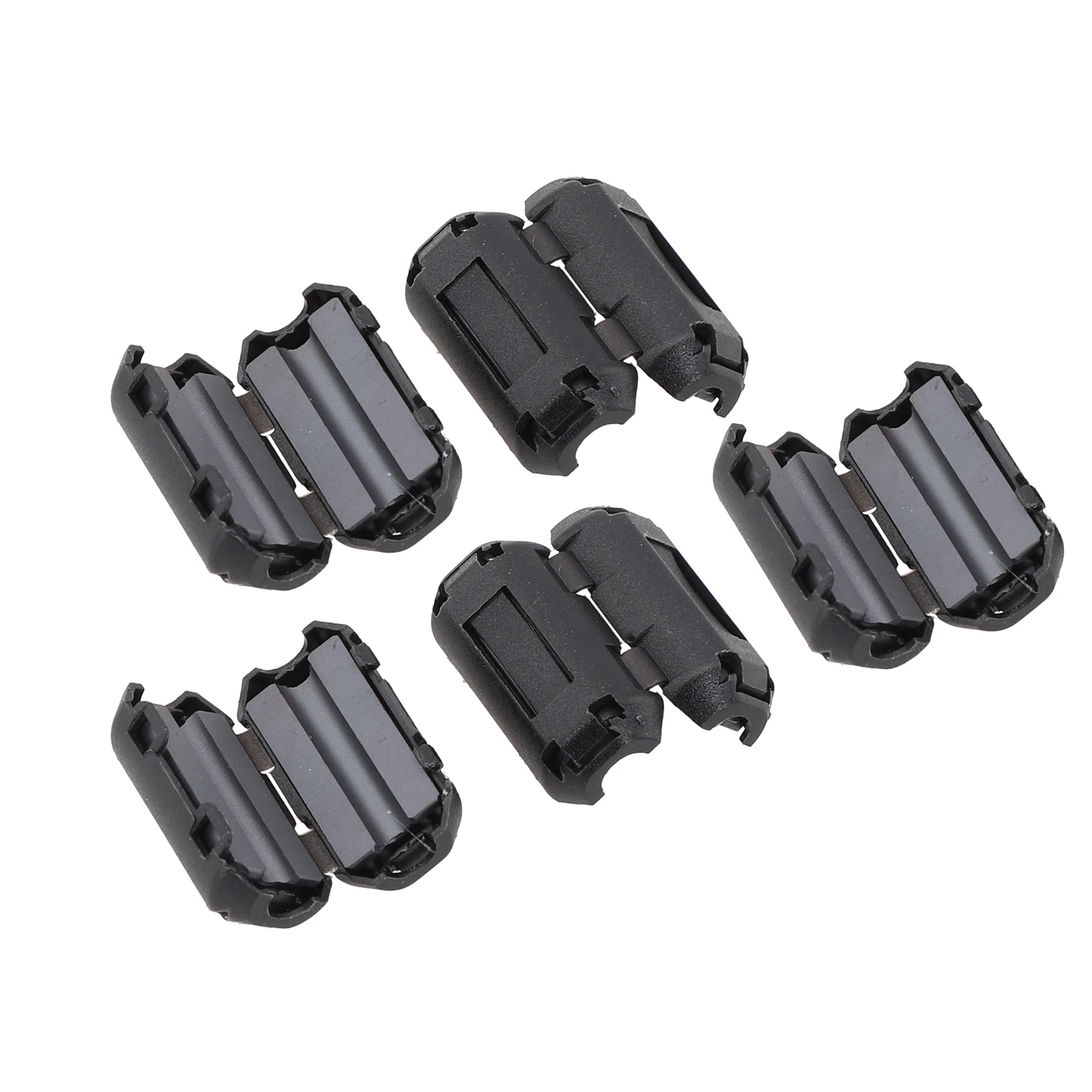 5Pcs 3.5/5/7mm Toroidal Core Ferrite Bead Clip Choke RFI Noise Filter Clip Noise Suppressor Filter Ring Wiring Cable Clamp Tools