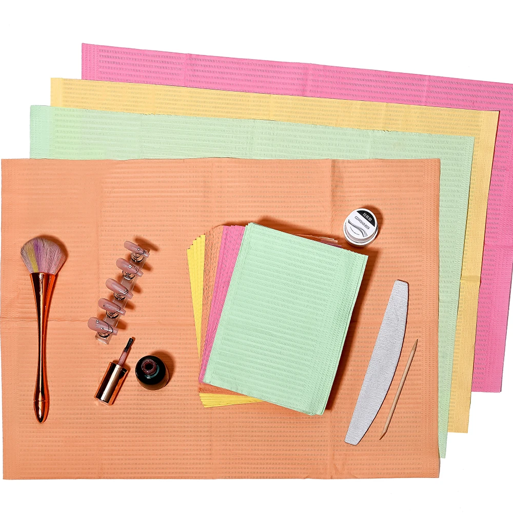 Disposable Nail Art Table Towels Mat 20Pcs 13" X 17" Waterproof 3 Ply Nail Art Mat Paper Sheet Clean Pads Nail Table Cover 3