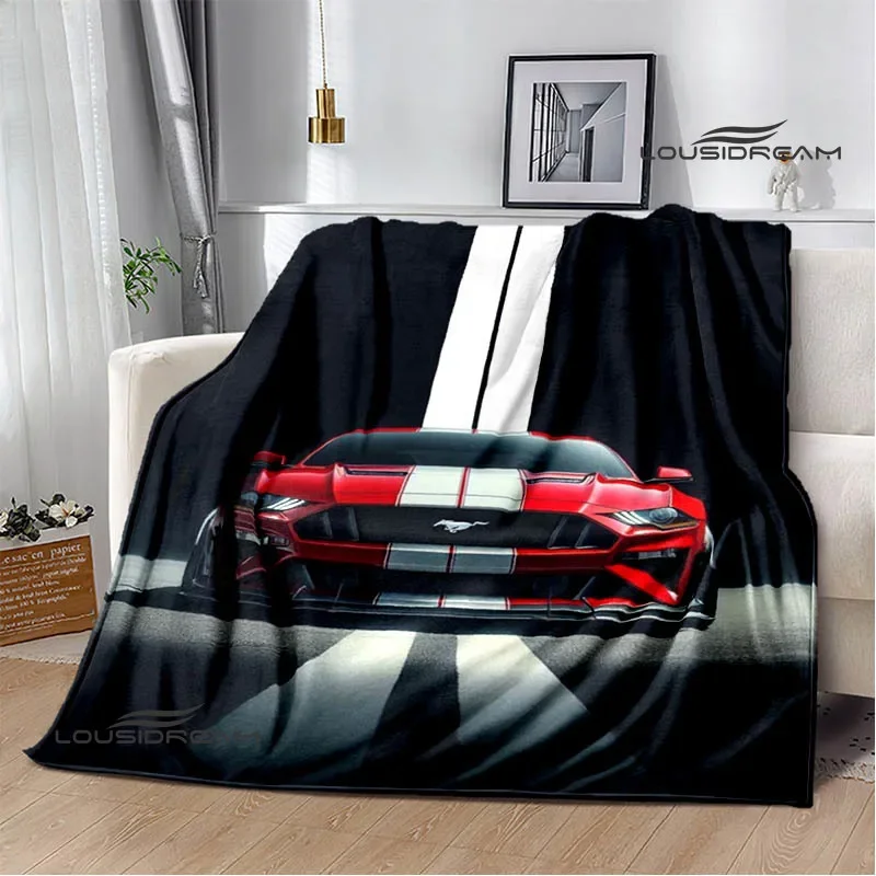 3D M-Mustang car logo Printed blanket Flannel Warm blankets Soft and comfortable blanket bed linings cubre cama Birthday Gift 2
