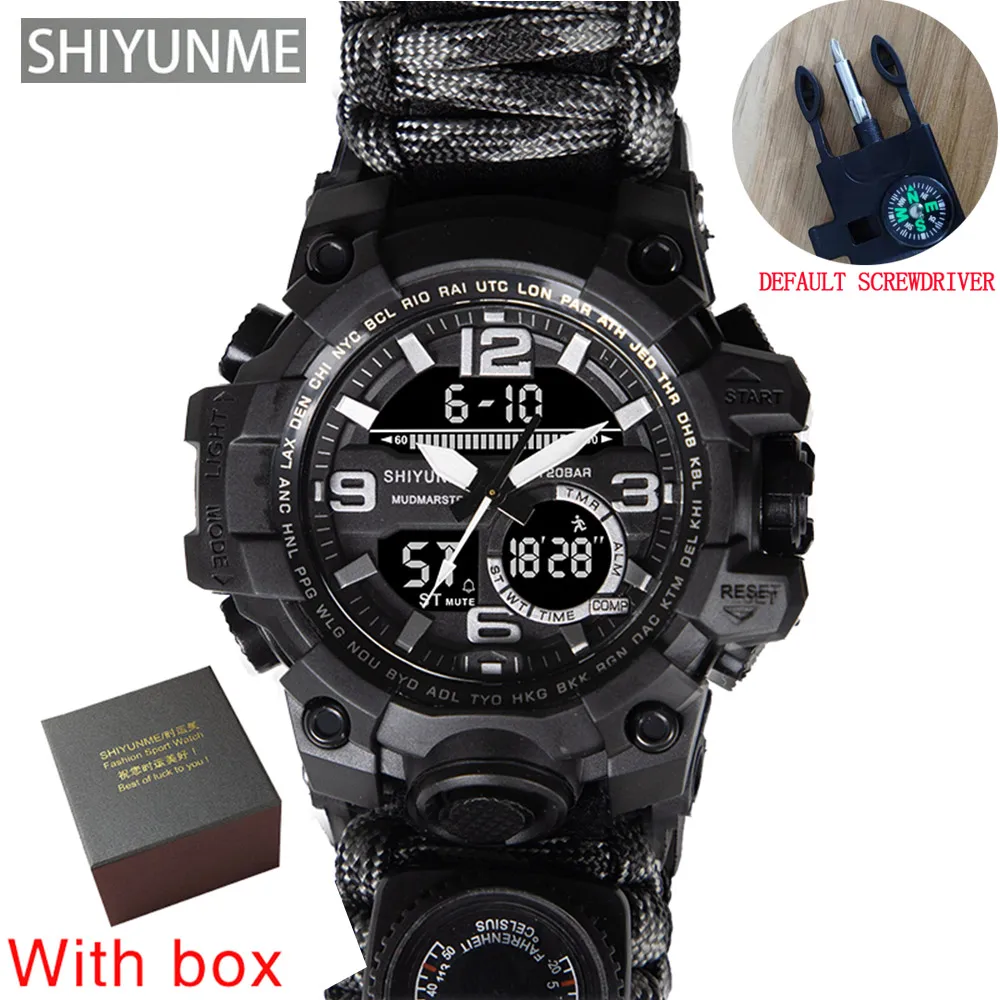 SHIYUNME Military Digital Watch Men Waterproof Outdoor Sport Men Watches Compass Electronic Chronograph relogio masculino 
