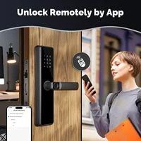 MOES Tuya ZigBee Smart Door Lock Indoor Password Fingerprint Remote Unlock Keycard Tamper Alarm Battery Powered Work With Alexa - Image 5
