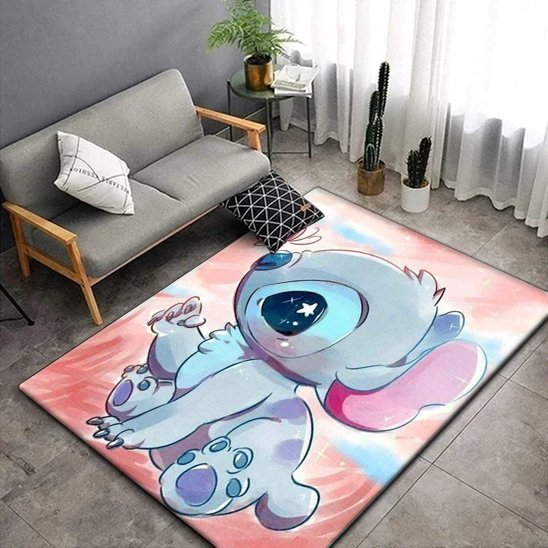 Disney Stitch Pattern Carpet Area Rugs for Kids Room Bedroom Living Room Soft Carpet Floor Mat Cartoon Anime Home Decoration