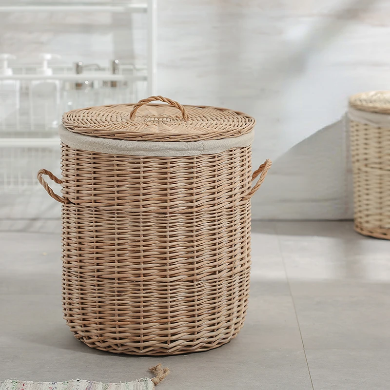 Rattan Storage Basket with Handles, Large, Brown Laundary baskets Cesto  ropa sucia infantil Hat organizer Cesto mimbre Hangmandj - AliExpress