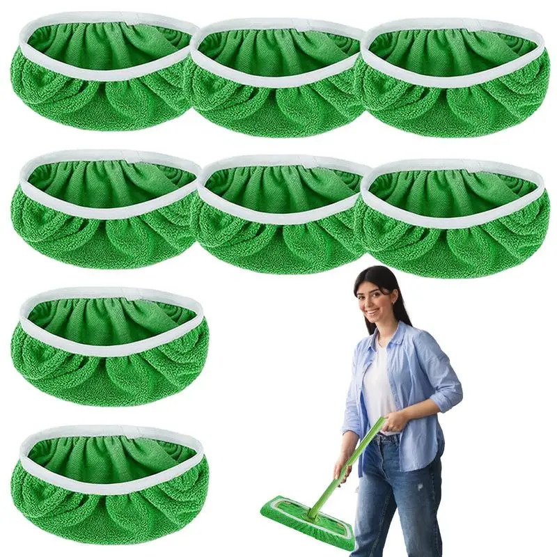 

Thickened Elastic Band Flat Mop cover Coral Velvet Replacement Rotary Mop Cleaning Pad Washable Mop Pads Floor Cleaner For Home