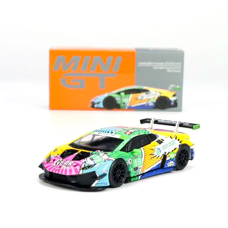 

Мини-боргини хуракан GT3 EVO #19 GEAR 1/64 Lamborghini, гоночная модель из сплава под давлением, подарок для друзей, коллекционное украшение
