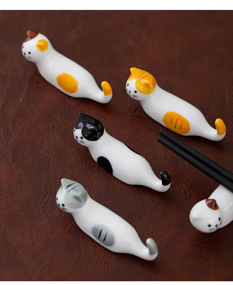 Description Picture 6 of item1pc Ceramic Chopsticks Pillow Chopstick Rest Home Decoration Cat Chopsticks Forks Holder Chopsticks Holder Spoon Holder