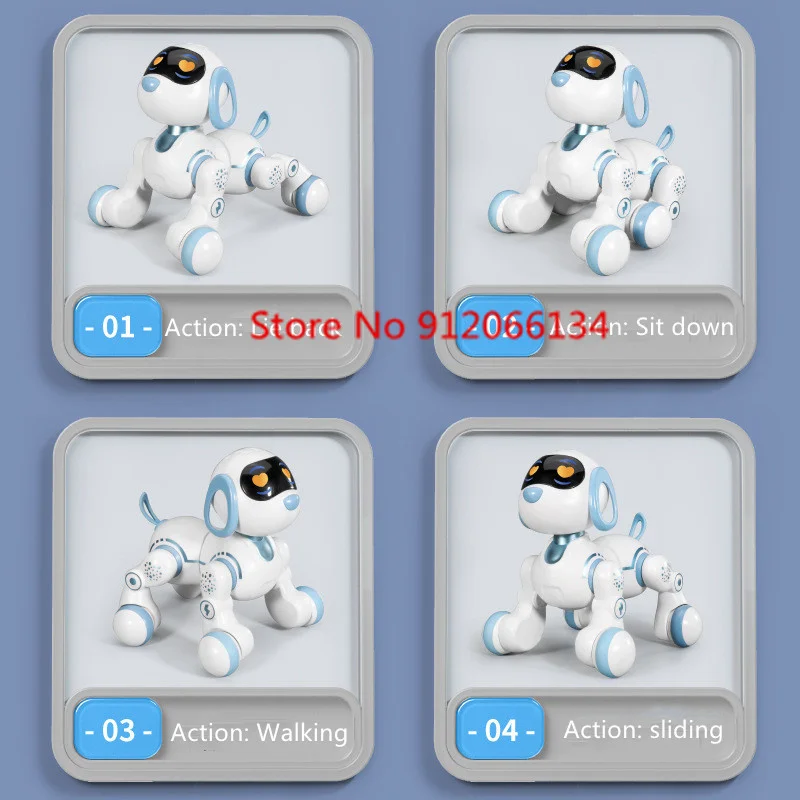 Early Education Touch Sense Electric Remote Control Dog Model Program Stunt Dance Story LED Expression Children RC Robot Dog Toy 6