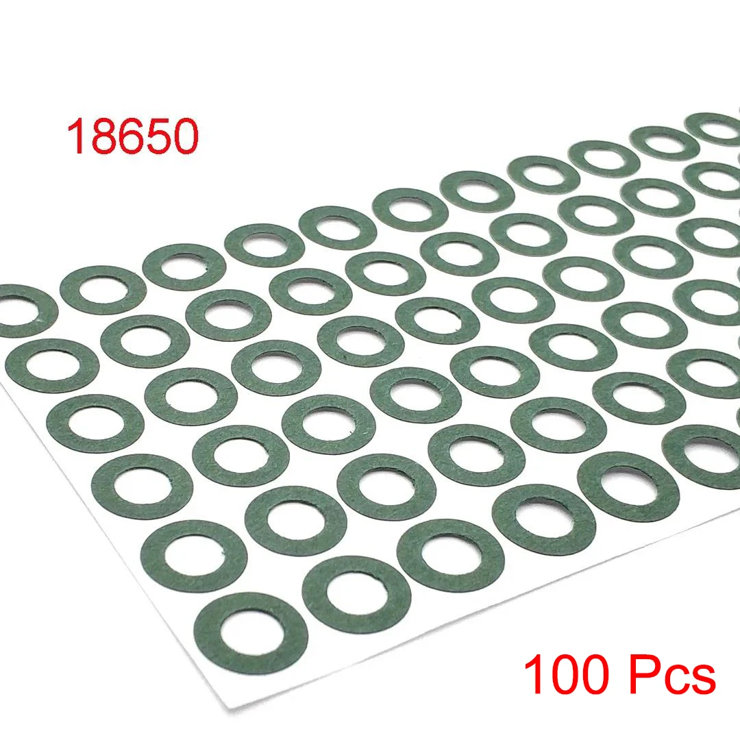 100pcs Self-Adhesive 18650 21700 26650 32650 Battery Insulating Gasket Li-ion Battery Insulation Electrical Insulation Pad Rings