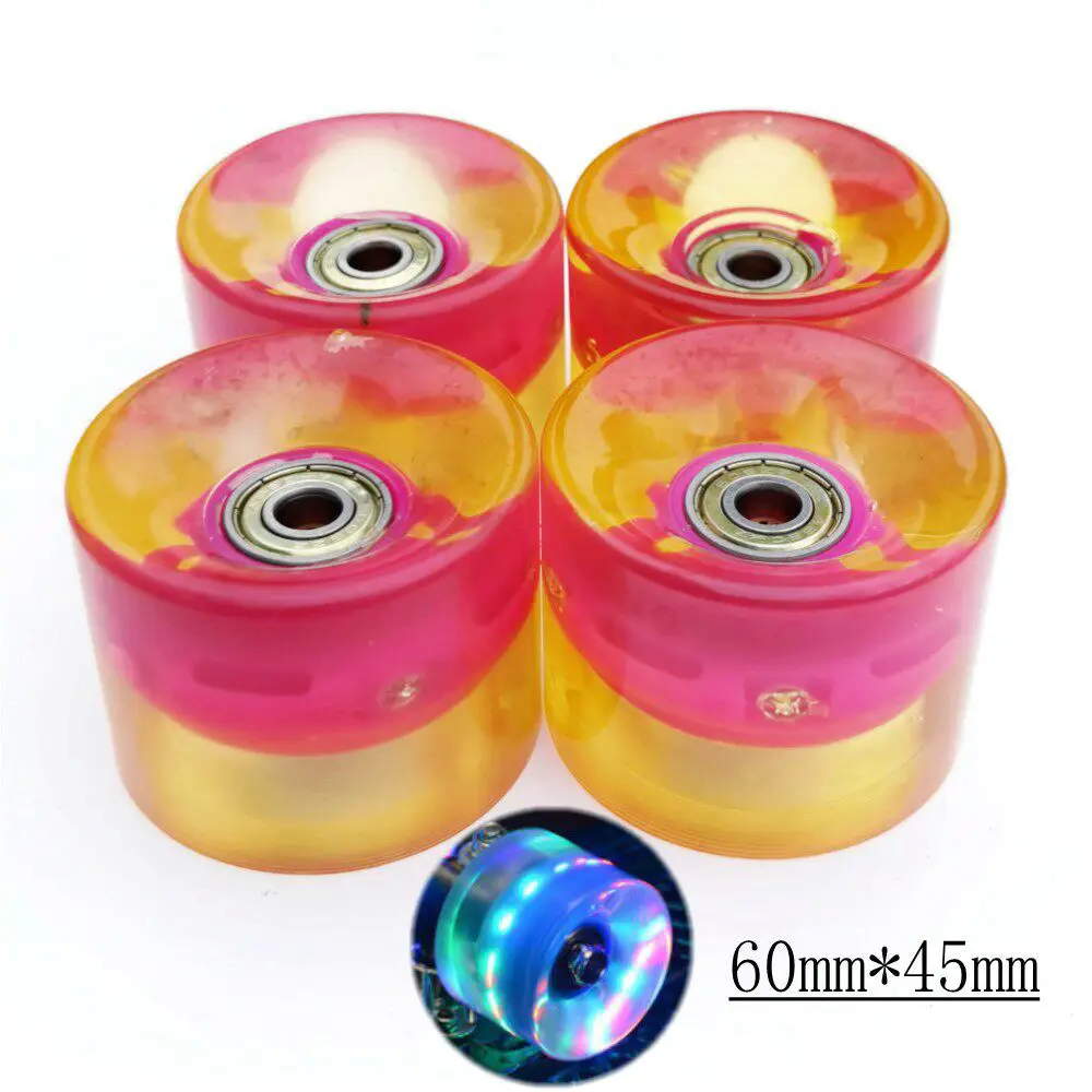 전문가용 4륜 스케이트 휠, 플래싱 휠, 더블 보드 휠, 발광 휠, 고속 휠, 60*45mm 휠