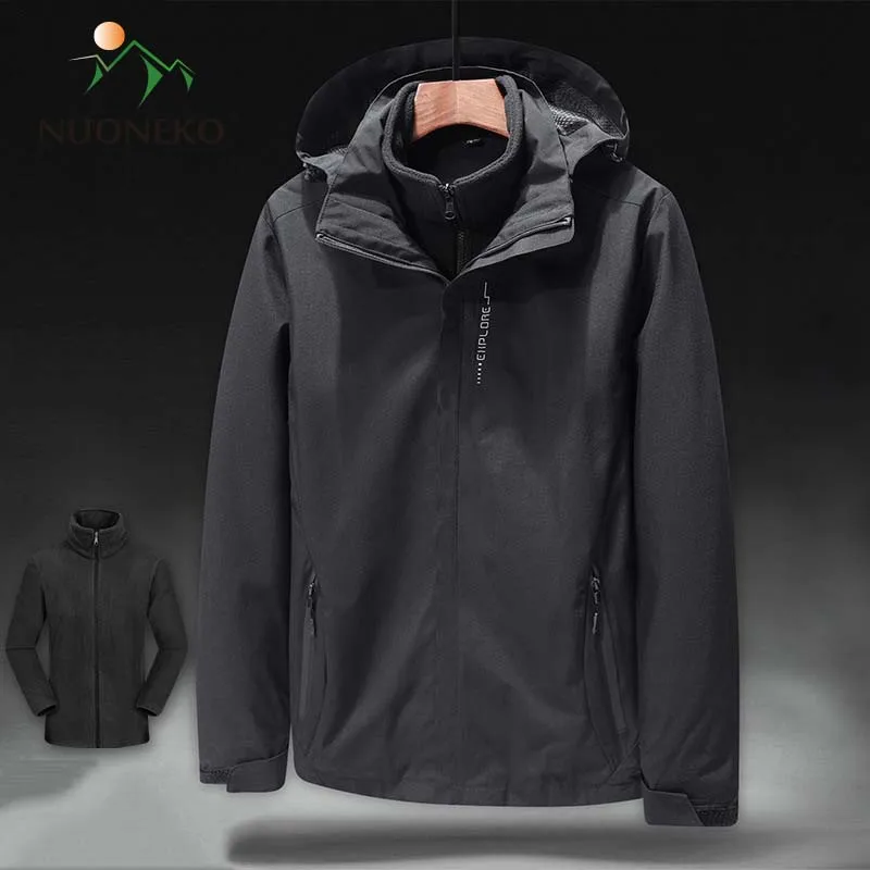 

Winter Mens Hiking Jackets Pilot Hooded Baseball Jackets Liner Warm Waterproof Outdoor Sports Camping Skiing Windbreaker Coats
