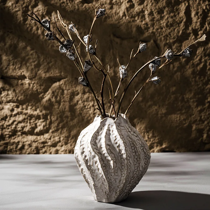 CAPIRON Nordic Irregular Ceramic Vase for Pampas Grass Home Bedroom Living Room Table Centerpiece Decoration Accessories Desk 2