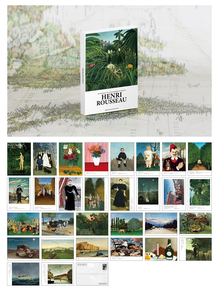Henri Rousseau Series Paintings Postcard Creative Landscape Art Greeting Message Cards Student Gift Stationery 30 Pcs/Set