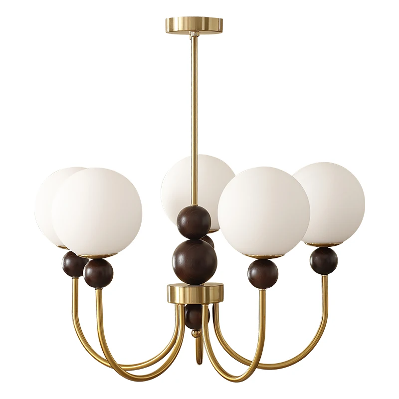 French medieval chandelier magic bean cream wind lamp American retro living room and study lamp