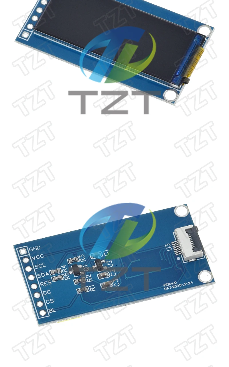 TZT 1/3 Stück 1,45 Zoll TFT LCD Bildschirmmodul GC9107 Kleiner Bildschirm 60*160 Modul LCD Vollansicht SPI Farbbildschirm für Arduino – Detail 7