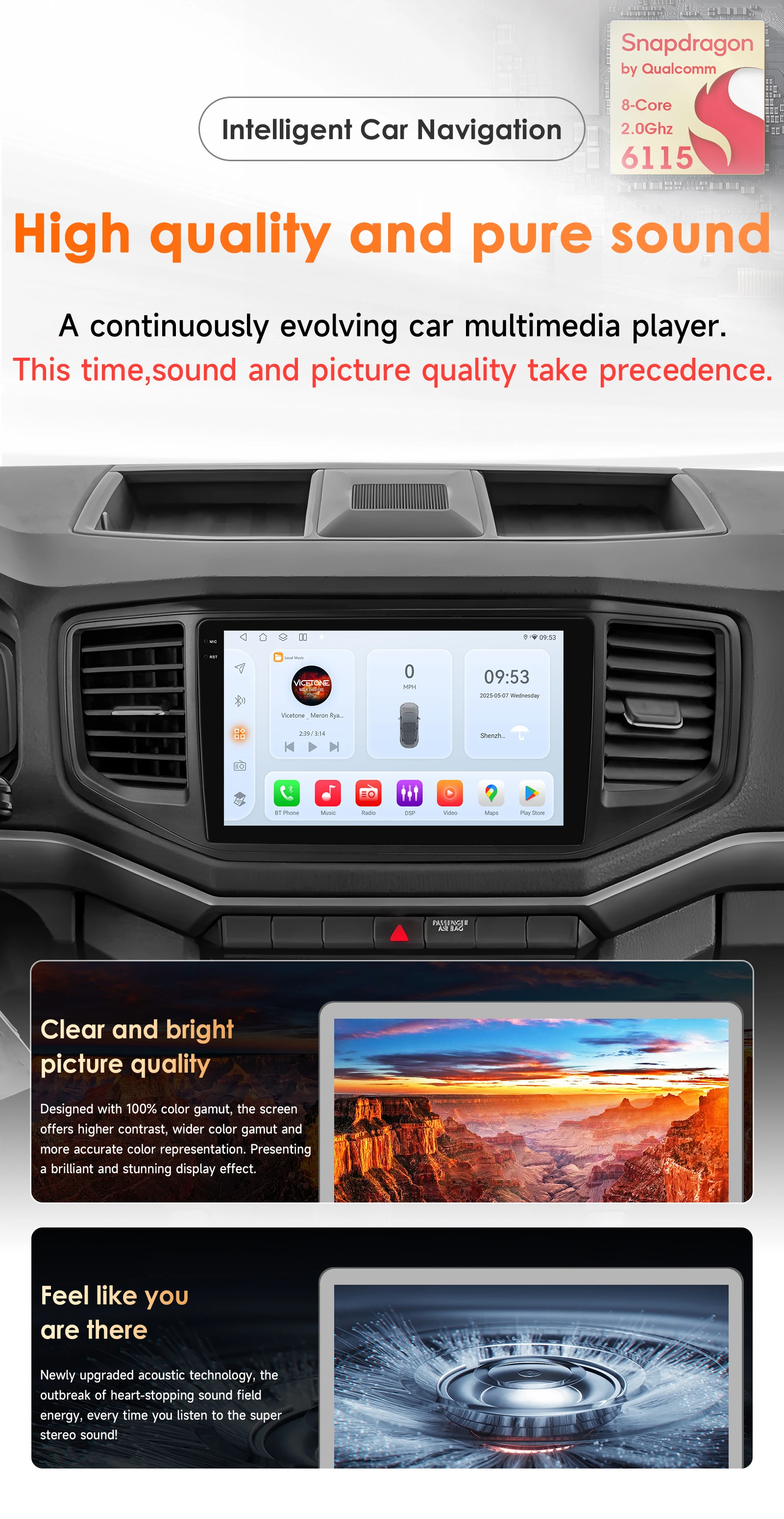 360-Grad-Kamera Android 14 Autoradio für Volkswagen Amarok 2017-2021 Auto-Multimedia-Player CarPlay Android Auto Stereo 6115 – Detail 2