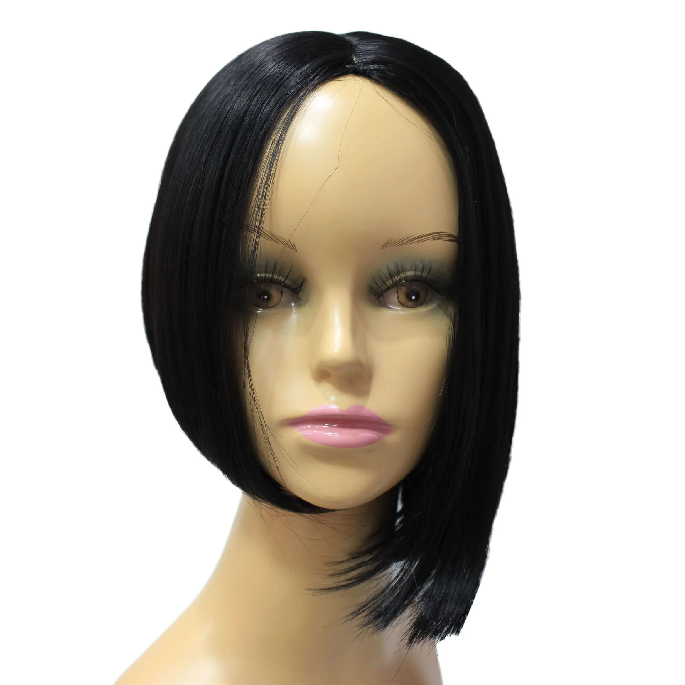 

Asymmetric Short Center Split Bang Bob Women's Wig heat resistant fiber party wig for lady