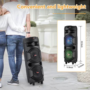 4000W Portable Bluetooth Speaker Dual 6.5
