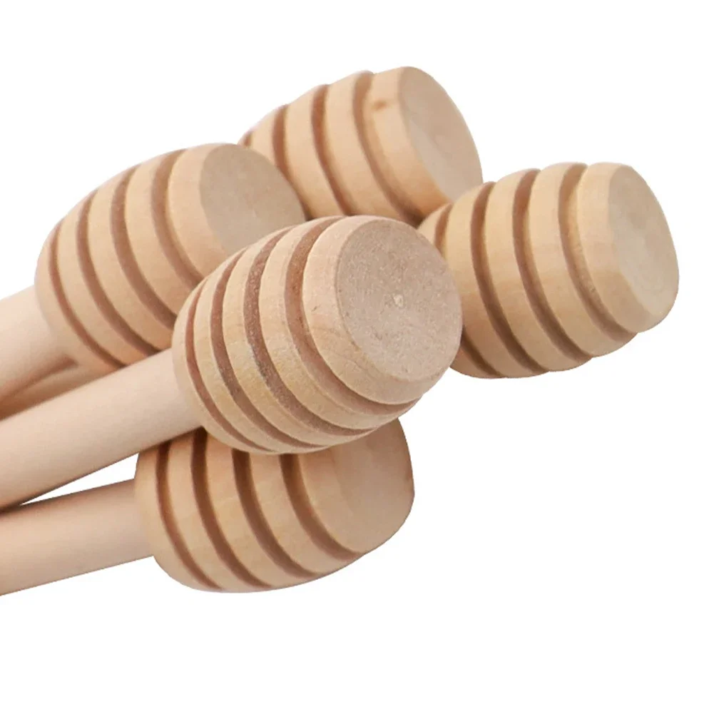 1-30pcs Mini Honey Stir Bar Mixing Handle Jar Spoon Practical Wood Dipper Honey Long Stick Supplies Honey Kitchen Tools